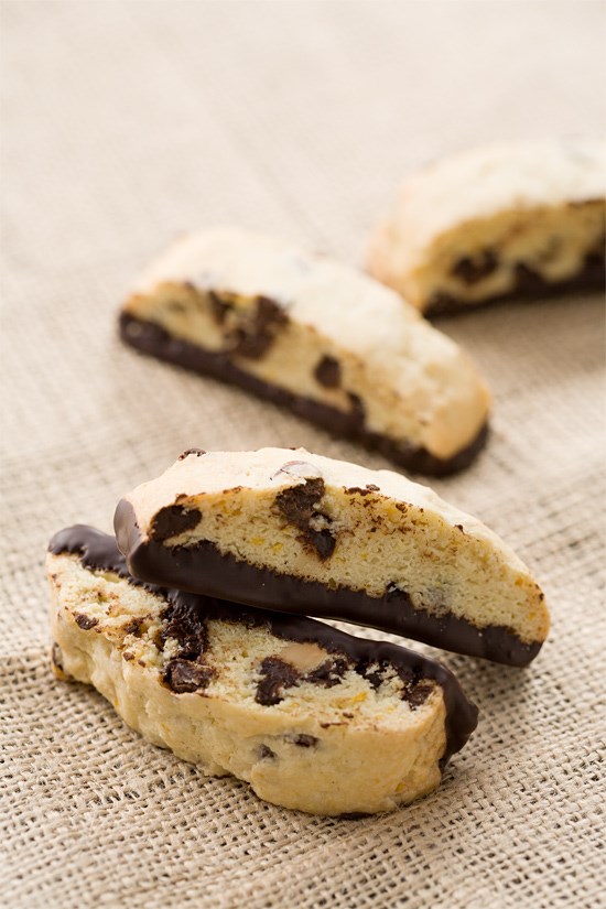 Orange and dark chocolate biscotti