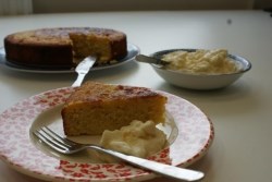 Orange and lemon cake with marmalade cream
