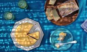 Orange and passion fruit ricotta cheesecake