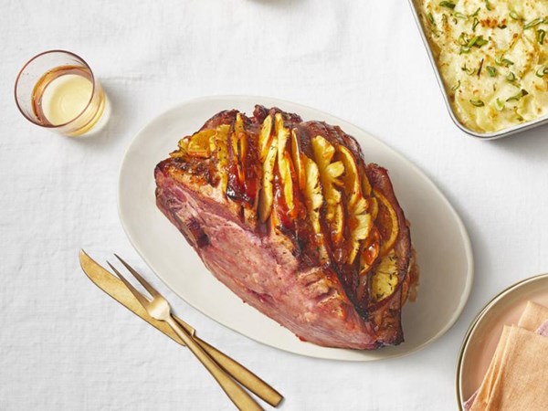Orange-and-pineapple Hasselback ham