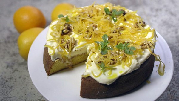 Orange and rapeseed oil cake with cream cheese frosting