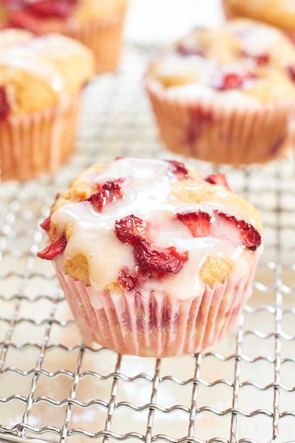 Orange and strawberry muffins