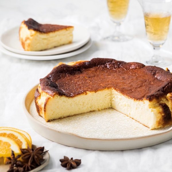 Orange-anise Basque cheesecake
