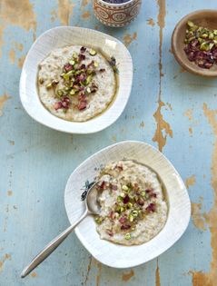 Orange blossom and pistachio porridge