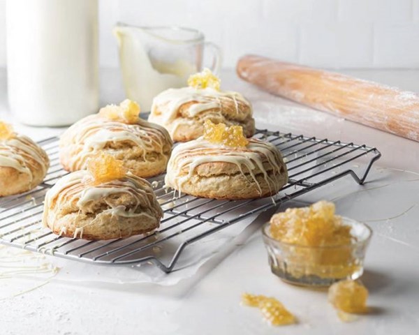 Orange blossom honeycomb scones