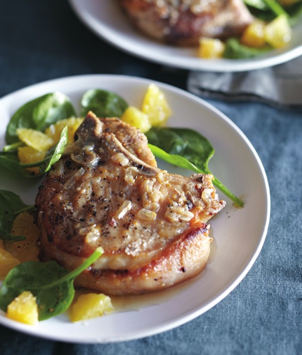 Orange-braised pork chops