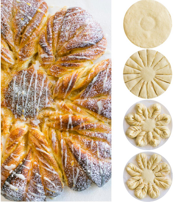 Orange brioche festive star bread