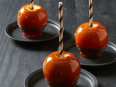 Orange candy apples