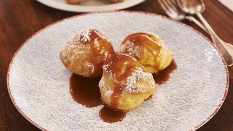 Orange caramel choux puffs