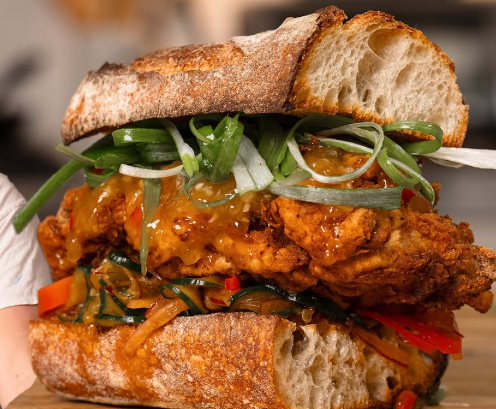 Orange chicken sandwich