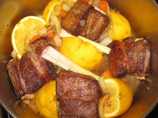 Orange chili braised short ribs