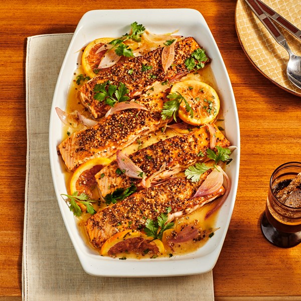 Orange-coriander salmon 