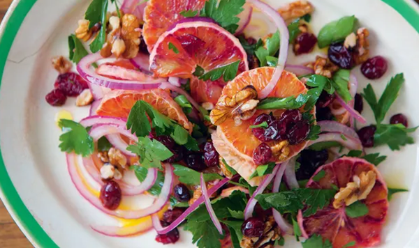 Orange, cranberry & walnut salad
