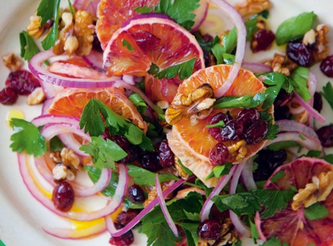 Orange, cranberry and walnut salad