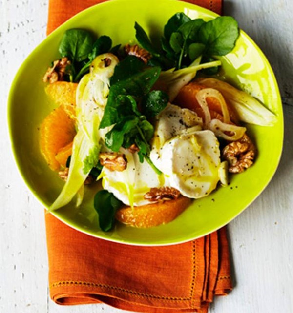 Orange, fennel and watercress salad with goats' cheese