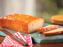 Orange French yogurt cake with marmalade glaze