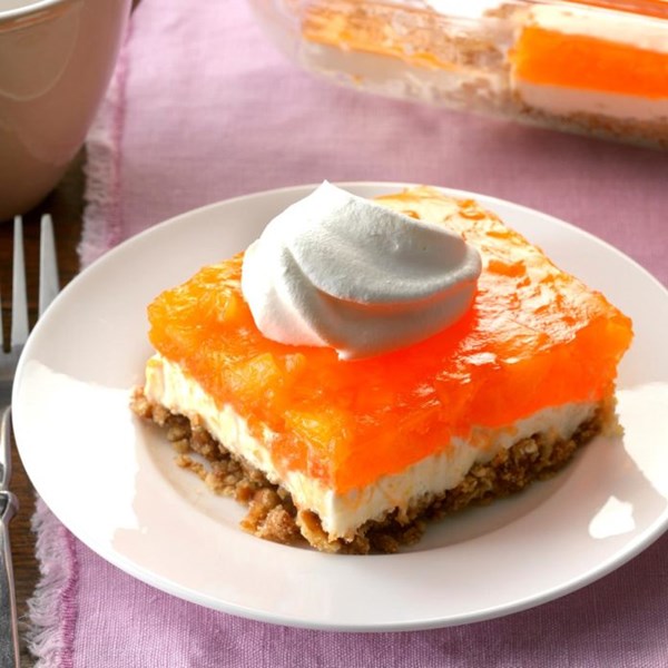 Orange gelatin pretzel salad