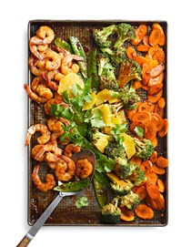 Orange-ginger shrimp and vegetables