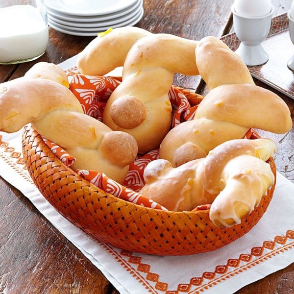 Orange-glazed bunny rolls