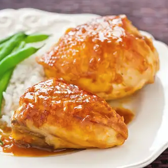 Orange-glazed chicken