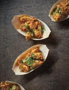 Orange-glazed chicken wings