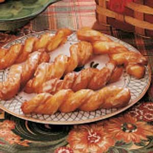 Orange-glazed crullers