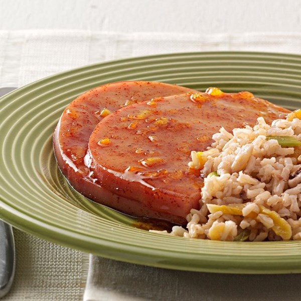 Orange ham steak