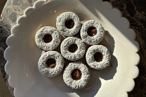 Orange hazelnut ballerina cookies