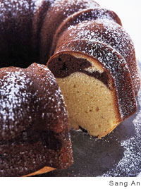 Orange marble pound cake