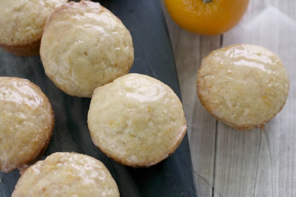 Orange muffins w/ cinnamon glaze