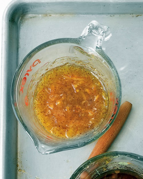 Orange-mustard glaze