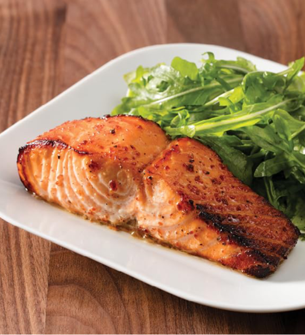 Orange-mustard glazed salmon