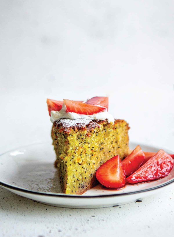 Orange, olive oil, and poppyseed cake