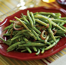 Orange-pecan green beans