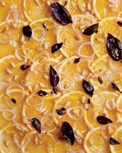 Orange, pine nut and shallot