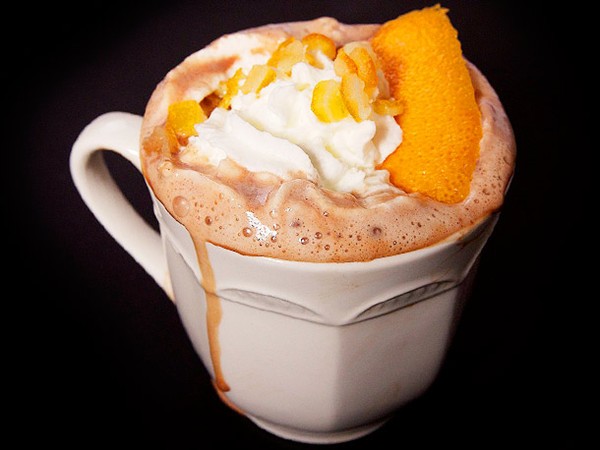 Orange pisco hot chocolate