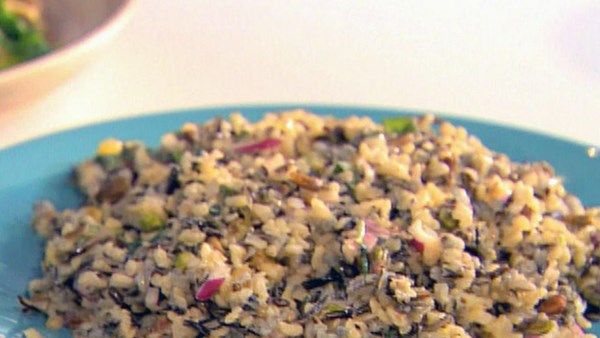 Orange-pistachio wild rice salad