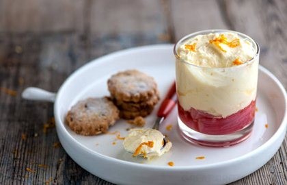 Orange posset with rhubarb