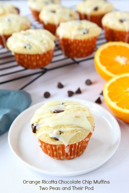 Orange ricotta chocolate chip muffins