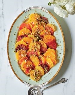 Orange salad with kirsch and Curaçao