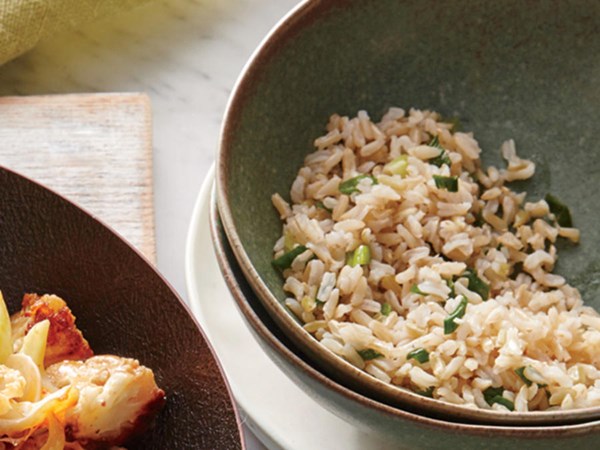 Orange-scallion brown rice