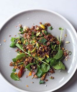 Orange-scented quinoa salad with pistachio nuts & dates