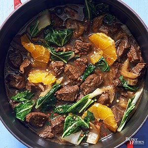 Orange teriyaki beef stew