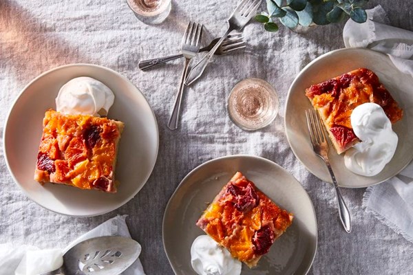 Orange upside-down sheet cake