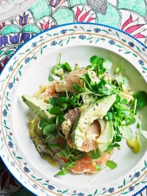 Orange, watercress, and pumpkin seed salad