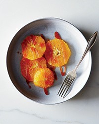 Oranges in rum and caramel