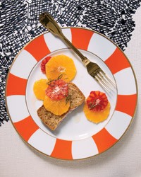 Oranges with rosemary-infused honey