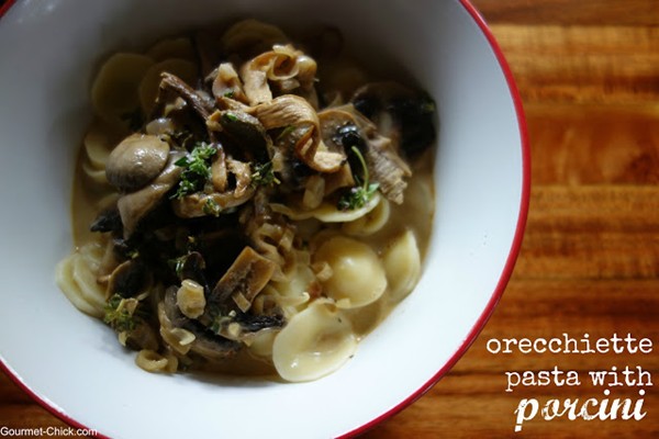 Orecchiette pasta with porcini