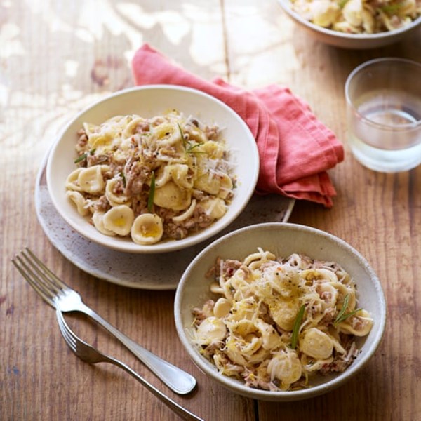 Orecchiette, pork, milk and fennel