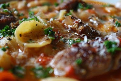 Orecchiette, sausage & white bean soup